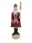 FIGURKA MIKOŁAJ W CZERWONYM MUNDURZE Z BERŁEM I KORONĄ ZIMA ŚWIĘTA 22,5 x 8 x 6 cm