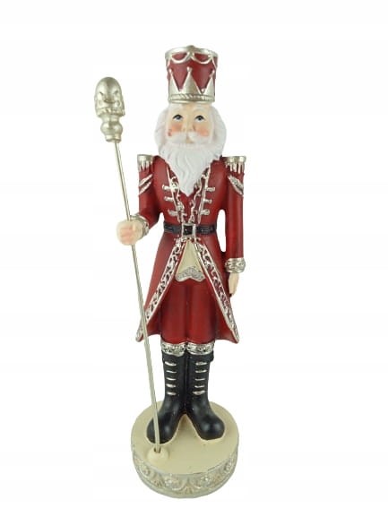 FIGURKA ŚWIĄTECZNA DZIADEK DO ORZECHÓW MIKOŁAJ CZERWONA 22,5 x 6,5 x 6,5 cm