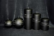 ŚWIECA KOLIA MAT CZARNY WALEC MAŁY 10CM