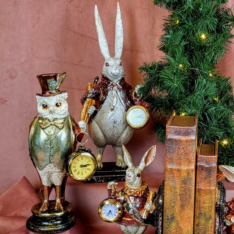FIGURKA SOWA Z ZEGARKIEM PIERROT