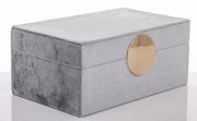 SZKATUŁKA NA BIŻUTERIĘ SZARA 9,5x21x14 cm