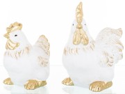 FIGURKA KOGUT BIAŁO-ZŁOTY 14,5x9x14