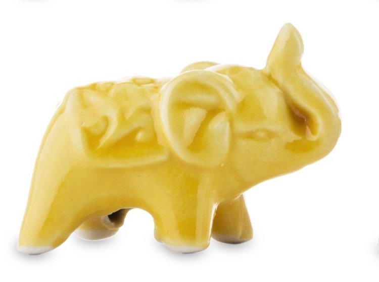 SŁOŃ SŁONIK CERAMICZNY MINI ŻÓŁTY 3x4,5x2cm DLA MATURZYSTY