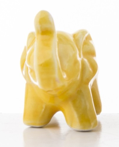 SŁOŃ SŁONIK CERAMICZNY MINI ŻÓŁTY 3x4,5x2cm DLA MATURZYSTY