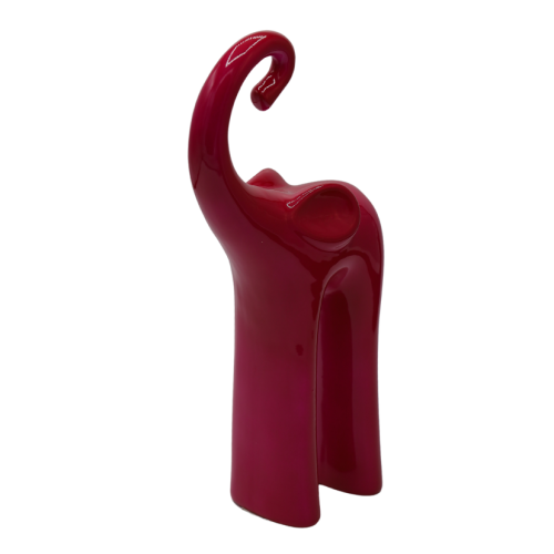 SŁOŃ SŁONIK CERAMICZNY FUKSJOWY 13,5x6x25 cm