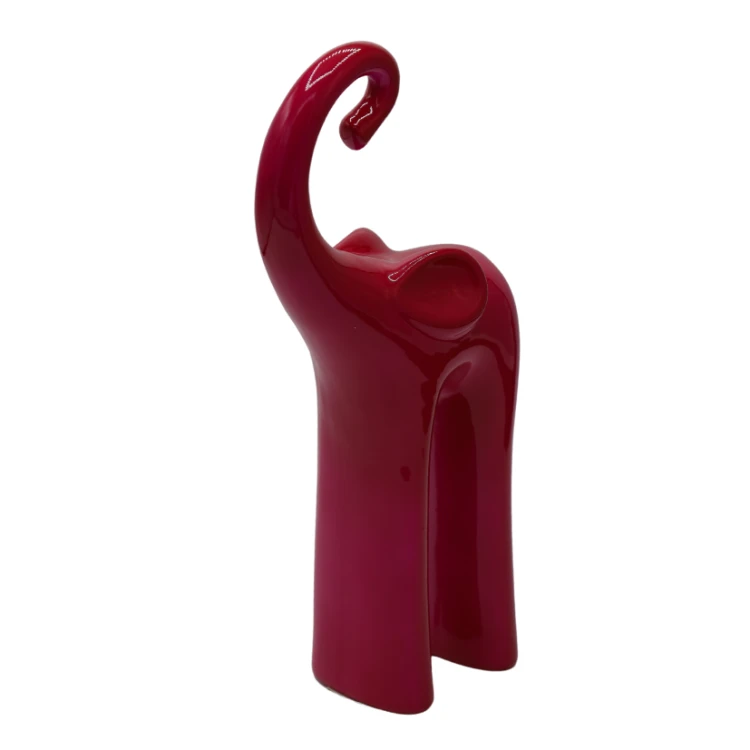 SŁOŃ SŁONIK CERAMICZNY FUKSJOWY 13,5x6x25 cm