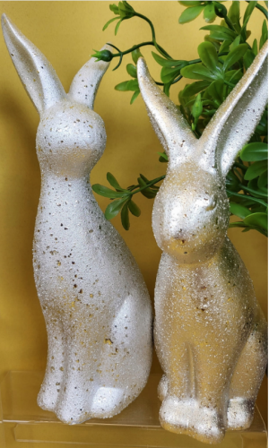 CERAMICZNY KRÓLIK ZŁOTY 18cm