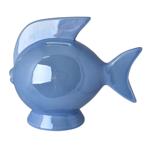 SKARBONKA CERAMICZNA RYBA BŁĘKITNA 14X7,5X13 CM