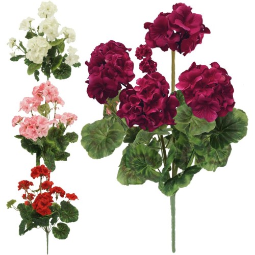 SZTUCZNY BUKIET PELARGONIA RABATOWA H:44CM MIX KOLORÓW