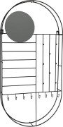 WIESZAK ŚCIENNY Z LUSTREM JEWELRY 34X66CM CZARNY