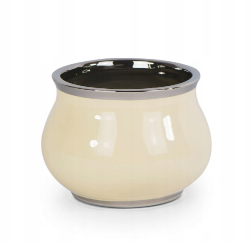 OSŁONKA WAZON CERAMICZNA ECRU 18X15CM