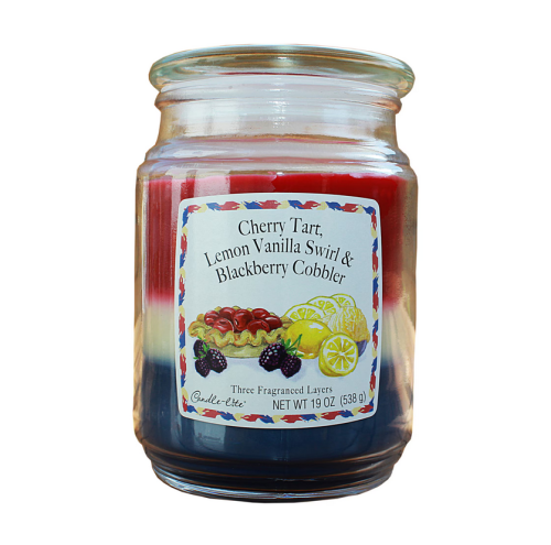 Candle-Lite Scented Candle 3 Layer CHERRY TART,LEMON VANILLA SWIRL,BLACKBERRY COBBLER