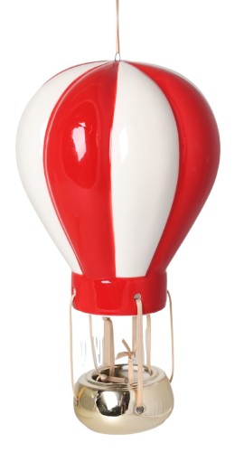 BALON CERAMICZNY CZERWONO-BIAŁY 13X13X22