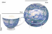 ZESTAW FILIŻANEK ZE SPODKIEM 250ML MONET NENUFARY