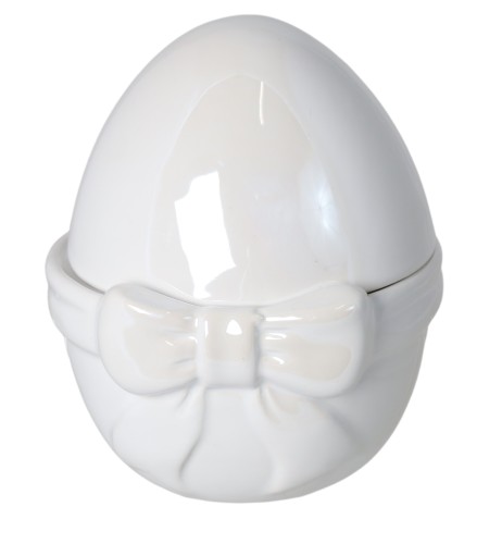 PUZDERKO CERAMICZNE JAJKO BIAŁE 10X10,5X12 CM