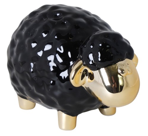 OWIECZKA CERAMICZNA CZARNO-ZŁOTA MAŁA 14,5X8,5X8,5 CM