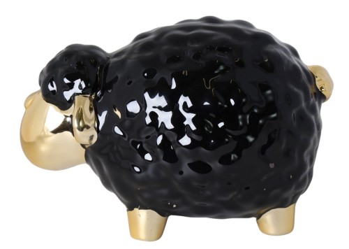 OWIECZKA CERAMICZNA CZARNO-ZŁOTA MAŁA 14,5X8,5X8,5 CM
