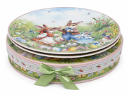 ZESTAW 2 TALERZY DESEROWYCH WIELKANOC ZAJĄCZKI 19CM