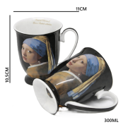 ZESTAW 2x KUBEK 300ML DZIEWCZYNA Z PERŁĄ VERMEER