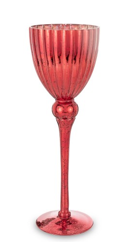 KIELICH ŚWIECZNIK CZERWONY 35CM
