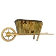 STOJAK NA KWIATY 36x14 CM W KSZTAŁCIE TACZEK WYKONANY Z NATURALNYCH MATERIAŁÓW