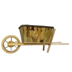 STOJAK NA KWIATY 36x14 CM W KSZTAŁCIE TACZEK WYKONANY Z NATURALNYCH MATERIAŁÓW