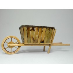 STOJAK NA KWIATY 36x14 CM W KSZTAŁCIE TACZEK WYKONANY Z NATURALNYCH MATERIAŁÓW