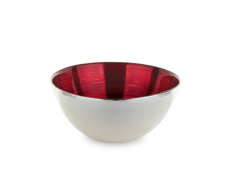 MISA CZERWONO-SREBRNA 28X28X11,50 CZERWONA WEWNĄTRZ, SREBRNA NA ZEWNĄTRZ