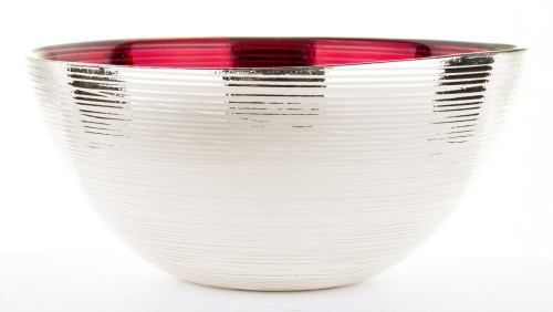 MISA CZERWONO-SREBRNA 28X28X11,50 CZERWONA WEWNĄTRZ, SREBRNA NA ZEWNĄTRZ