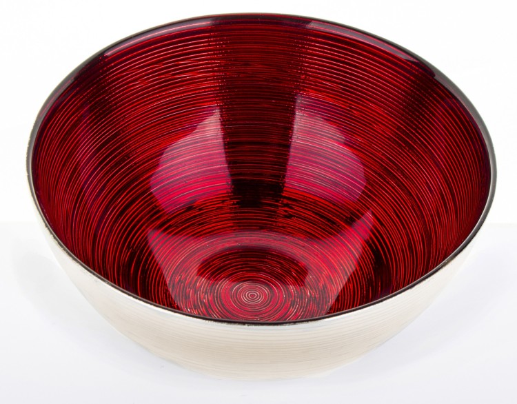 MISA CZERWONO-SREBRNA 28X28X11,50 CZERWONA WEWNĄTRZ, SREBRNA NA ZEWNĄTRZ