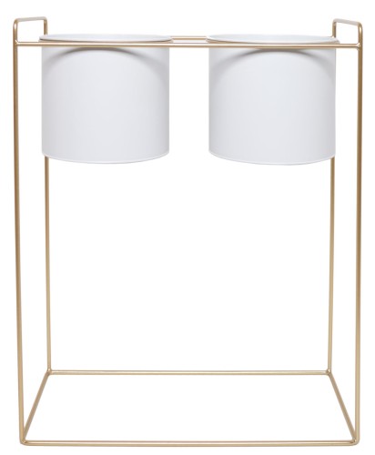 Kwietnik Stojący Metalowy Złoty Loft 45x20x55