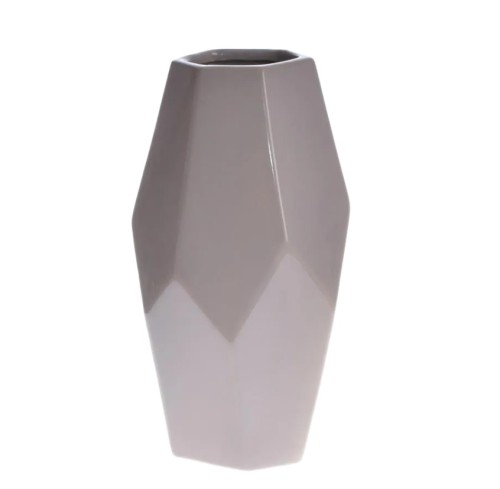 WAZON CERAMICZNY GEOMETRYCZNY KANCIASTY DUŻY 13,5X38 CM