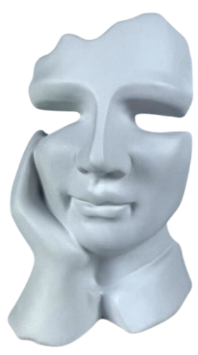 FIGURKA TWARZ BIAŁA ABSTRAKCJA  15.8X12.5X23.5 CM
