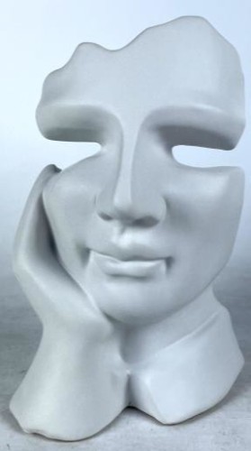 FIGURKA TWARZ BIAŁA ABSTRAKCJA  15.8X12.5X23.5 CM