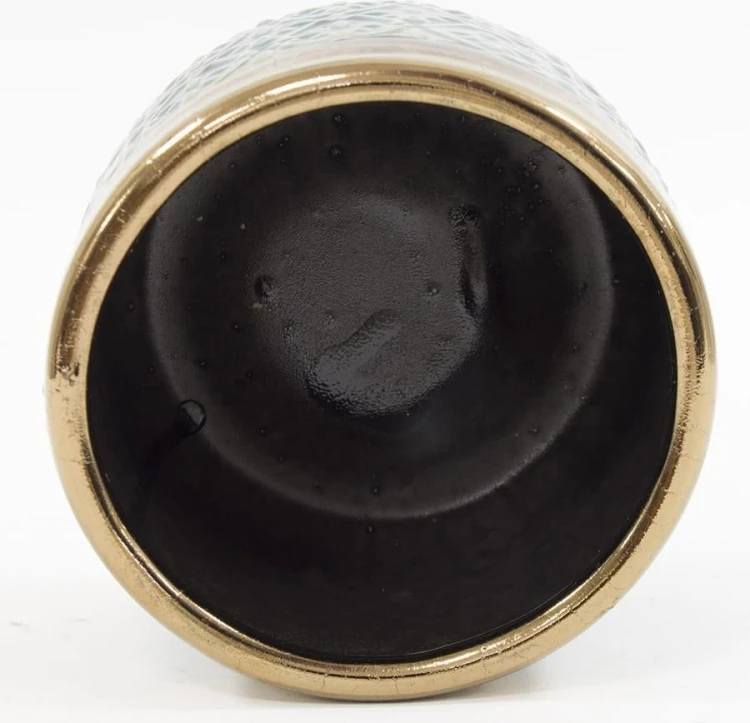 Osłonka Ceramiczna Turkus Złoto postarzana 10x11CM
