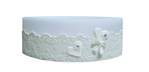 ŚWIECA LAMPION ŁEZKA 110/135/290 SERCE W KORONCE BIAŁY