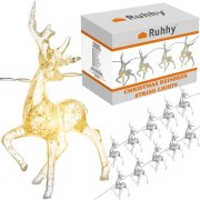 Girlanda świetlna LED renifery, ciepłe białe lampki 10 sztuk
