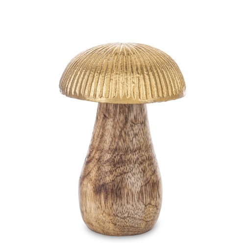 FIGURKA GRZYB GRZYBEK DREWNO METAL 10,5CM
