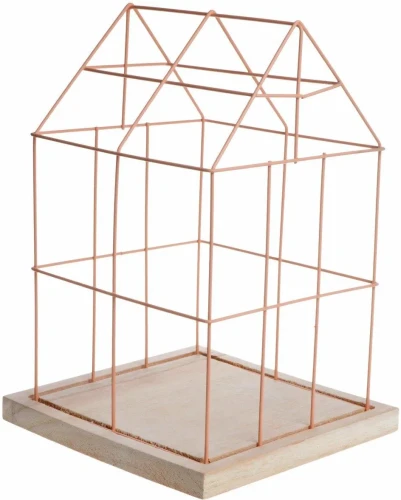 Klatka-Domek Na Drewnianej Podstawie 23X23X33,5Cm