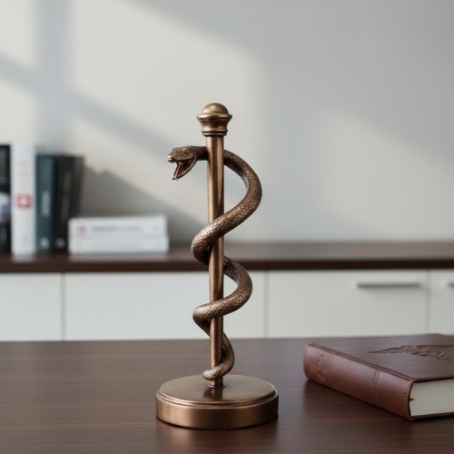 FIGURKA Laska Eskulapa Prezent Dla Lekarza Medyka - 30 cm Żywica