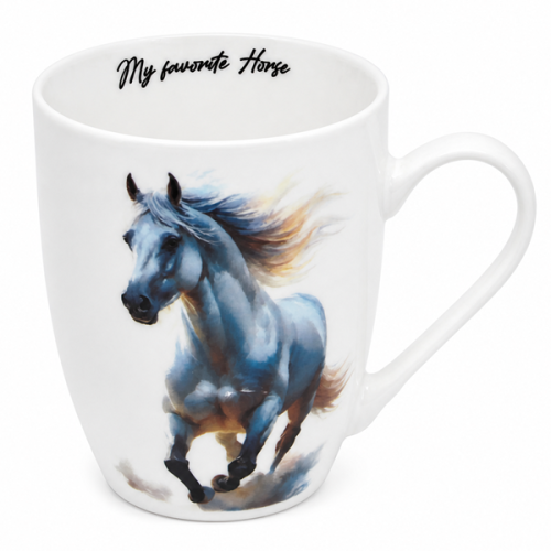 KUBEK PORCELANOWY KONIE 350ML