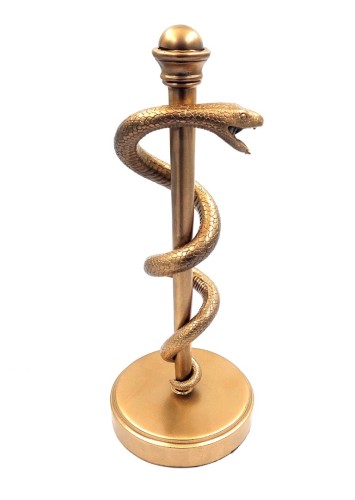 FIGURKA Laska Eskulapa Prezent Dla Lekarza Medyka - 30 cm Żywica