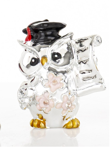 FIGURKA SÓWKA MĄDRA SOWA ABSOLWENT RÓŻ– MIX OK. 5CM