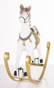 FIGURKA KOŃ NA BIEGUNACH Świąteczna Ozdoba Retro 17,5x22x5