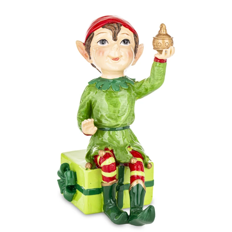 FIGURKA ELF Świąteczny Pomocnik Mikołaja Ozdoba 14x6,5x10