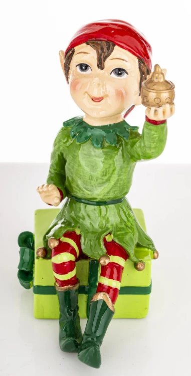 FIGURKA ELF Świąteczny Pomocnik Mikołaja Ozdoba 14x6,5x10