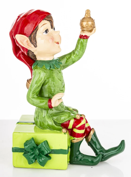 FIGURKA ELF Świąteczny Pomocnik Mikołaja Ozdoba 14x6,5x10