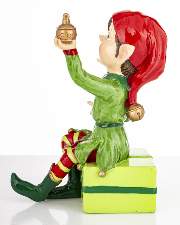 FIGURKA ELF Świąteczny Pomocnik Mikołaja Ozdoba 14x6,5x10