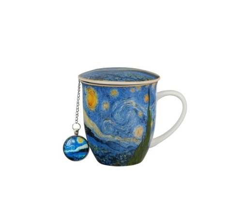 Kubek 400ml Z Metal Zaparzaczem Z Zawieszką Van Gogh porcelana