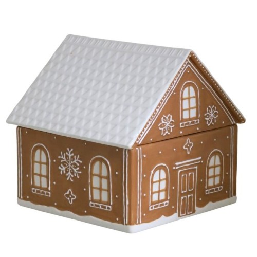 POJEMNIK CERAMICZNY DOMEK RĘCZNIE MALOWANY DUŻY 21,5x21x20,5